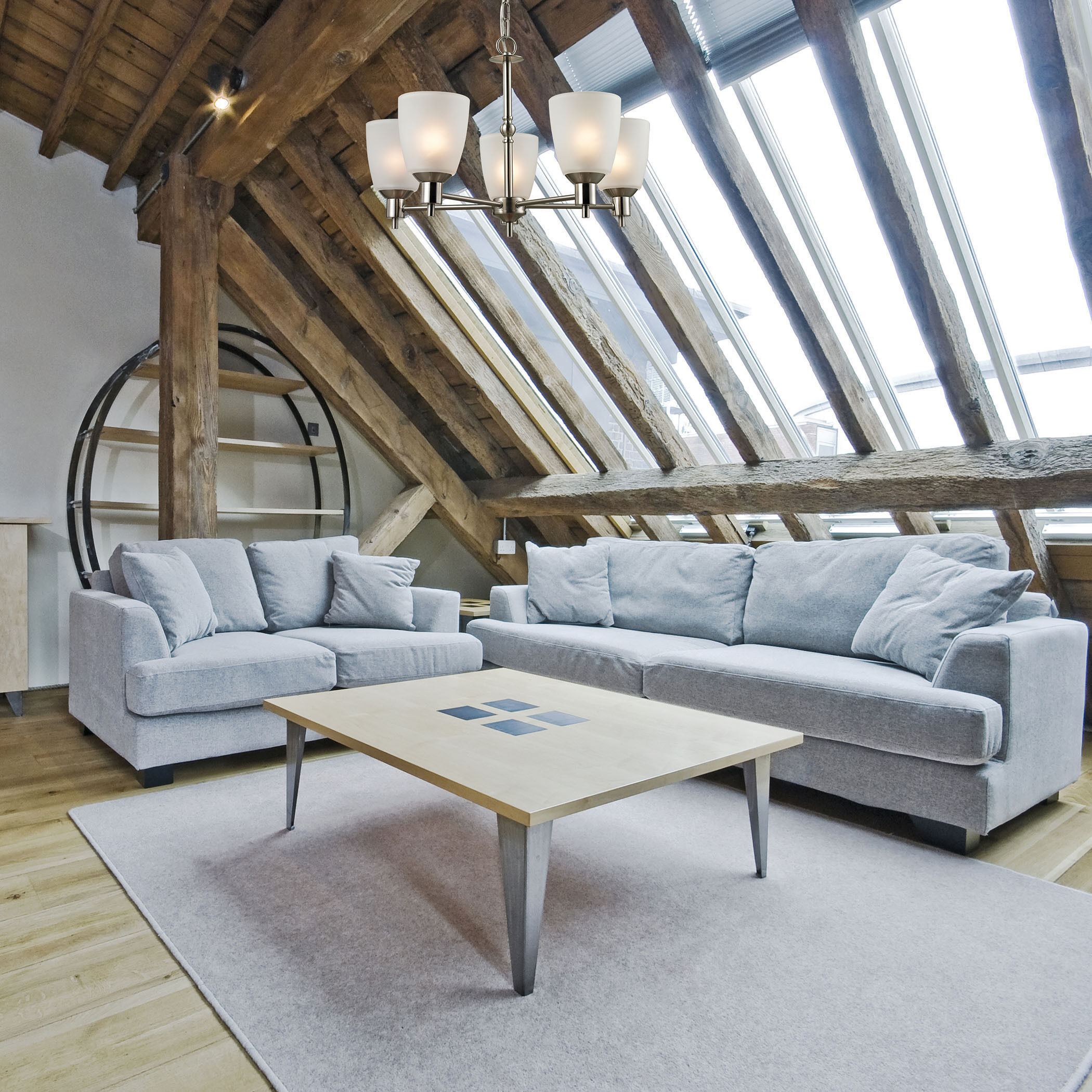 Jackson 5 Light 22 inch Brushed Nickel Chandelier Ceiling Light