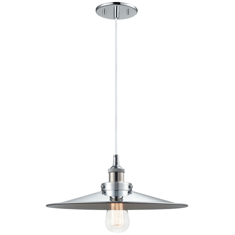 Bulstrode's Workshop 1 Light 14 inch Chrome Pendant Ceiling Light in Chrome and Chrome