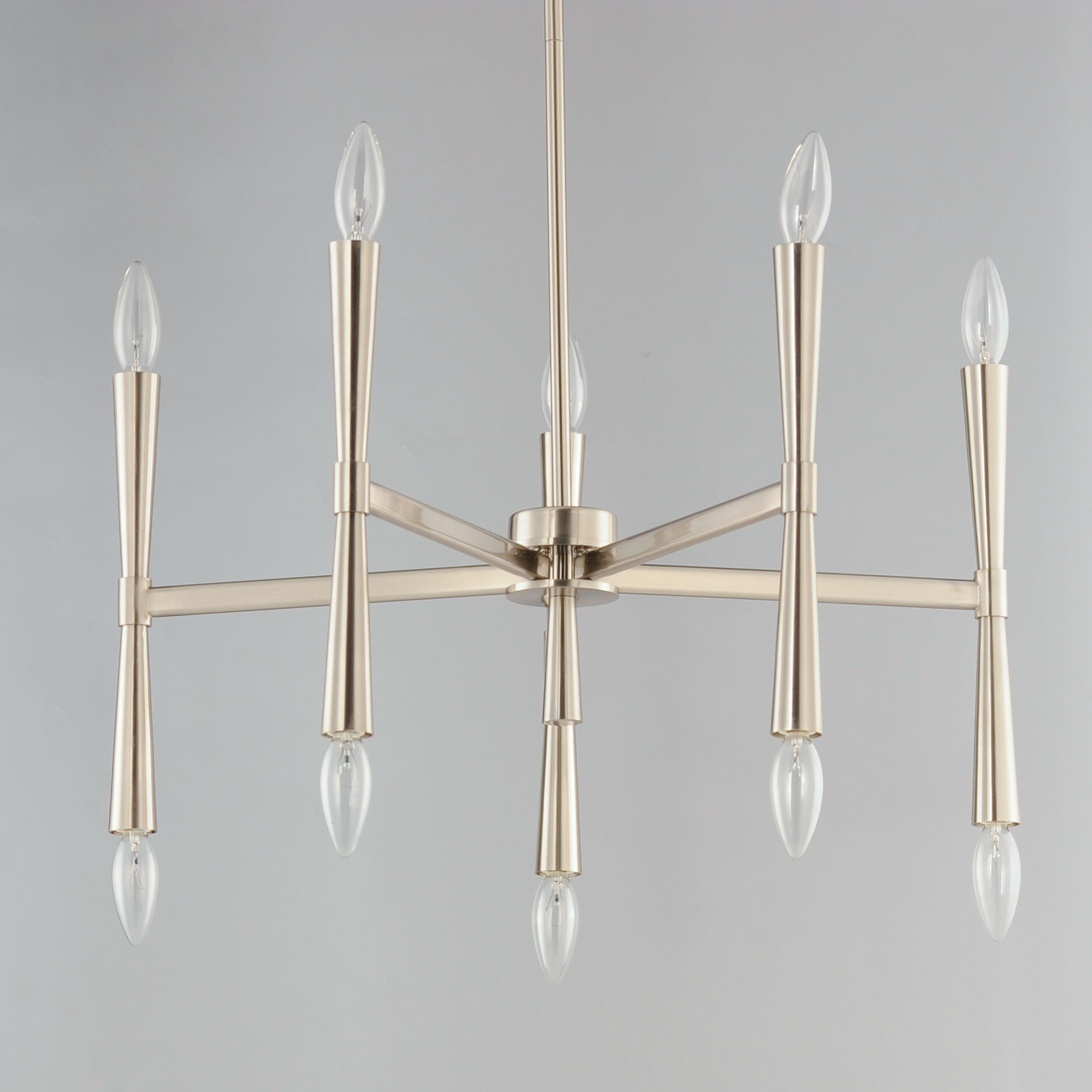 Rome 10 Light 23.5 inch Satin Nickel Chandelier Ceiling Light