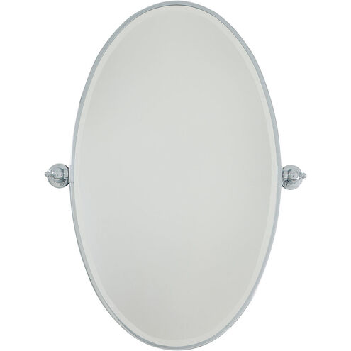 Pivot Mirrors 36 X 27 inch Chrome Mirror, Oval Beveled