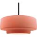 Radiance LED 16.25 inch Matte Black and Glosh Blush Pendant Ceiling Light
