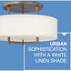Hampton 3 Light 26 inch Brushed Bronze Indoor Semi-Flush Mount Ceiling Light in Non-LED