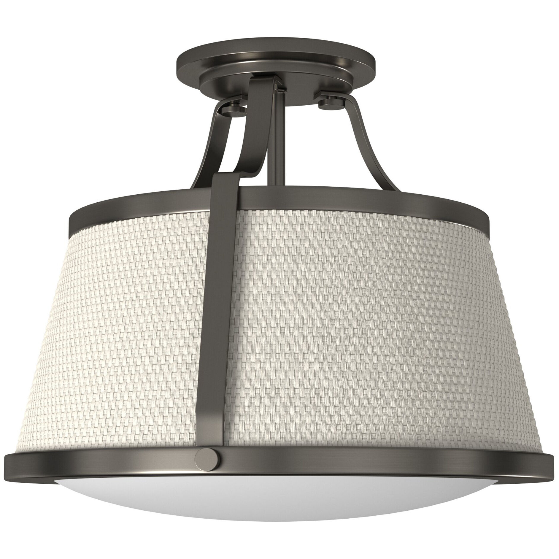 Charlotte 1 Light 16 inch Antique Nickel Indoor Semi-Flush Mount Ceiling Light