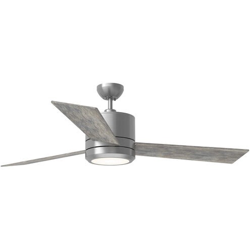 Vision 56 56 inch Brushed Steel with Light Grey Weathered Oak Blades Ceiling Fan