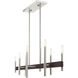 Denmark 8 Light 9 inch Brushed Nickel with Bronze Accents Chandelier Ceiling Light