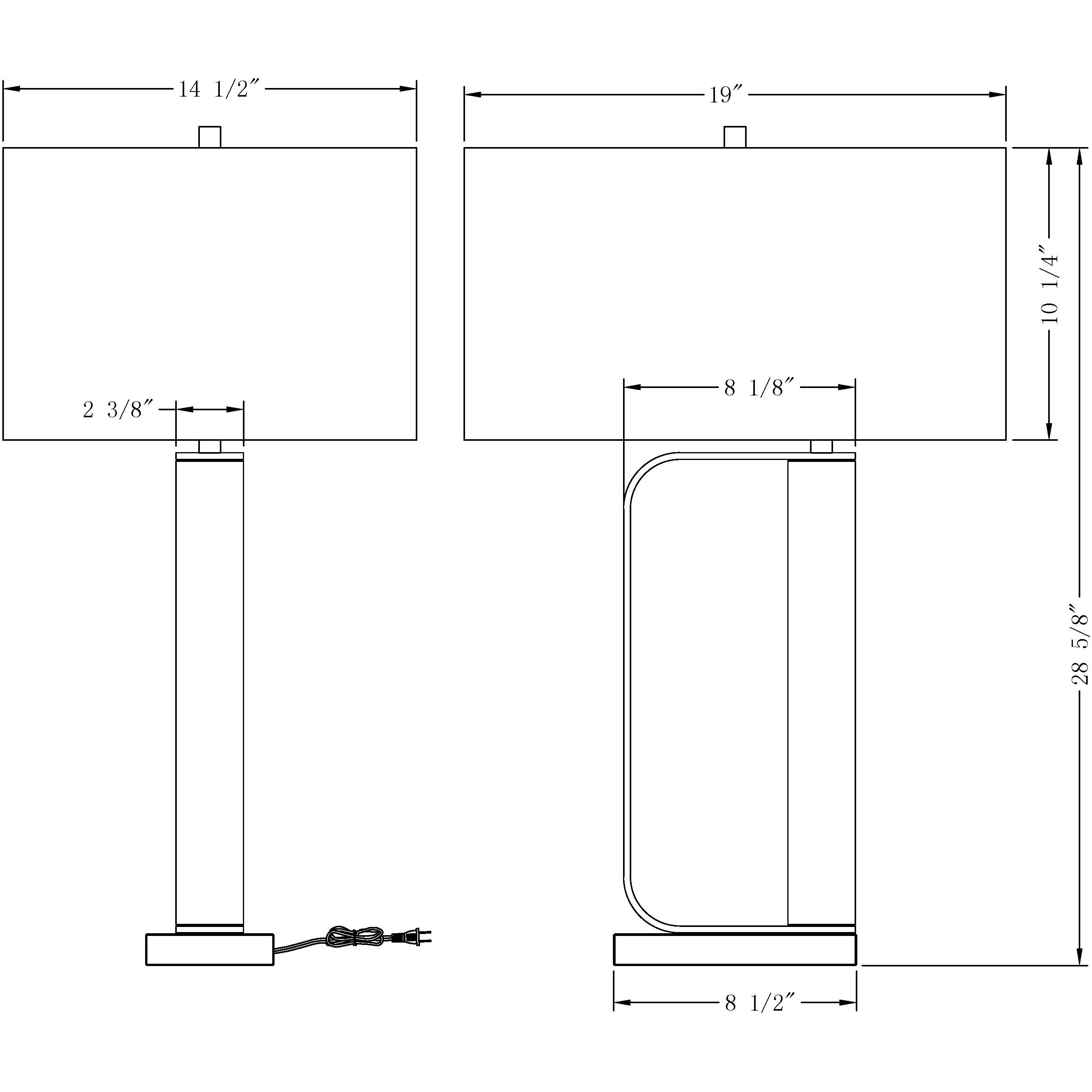 Ronald 28.75 inch 150.00 watt Polished Nickel Table Lamp Portable Light in Left