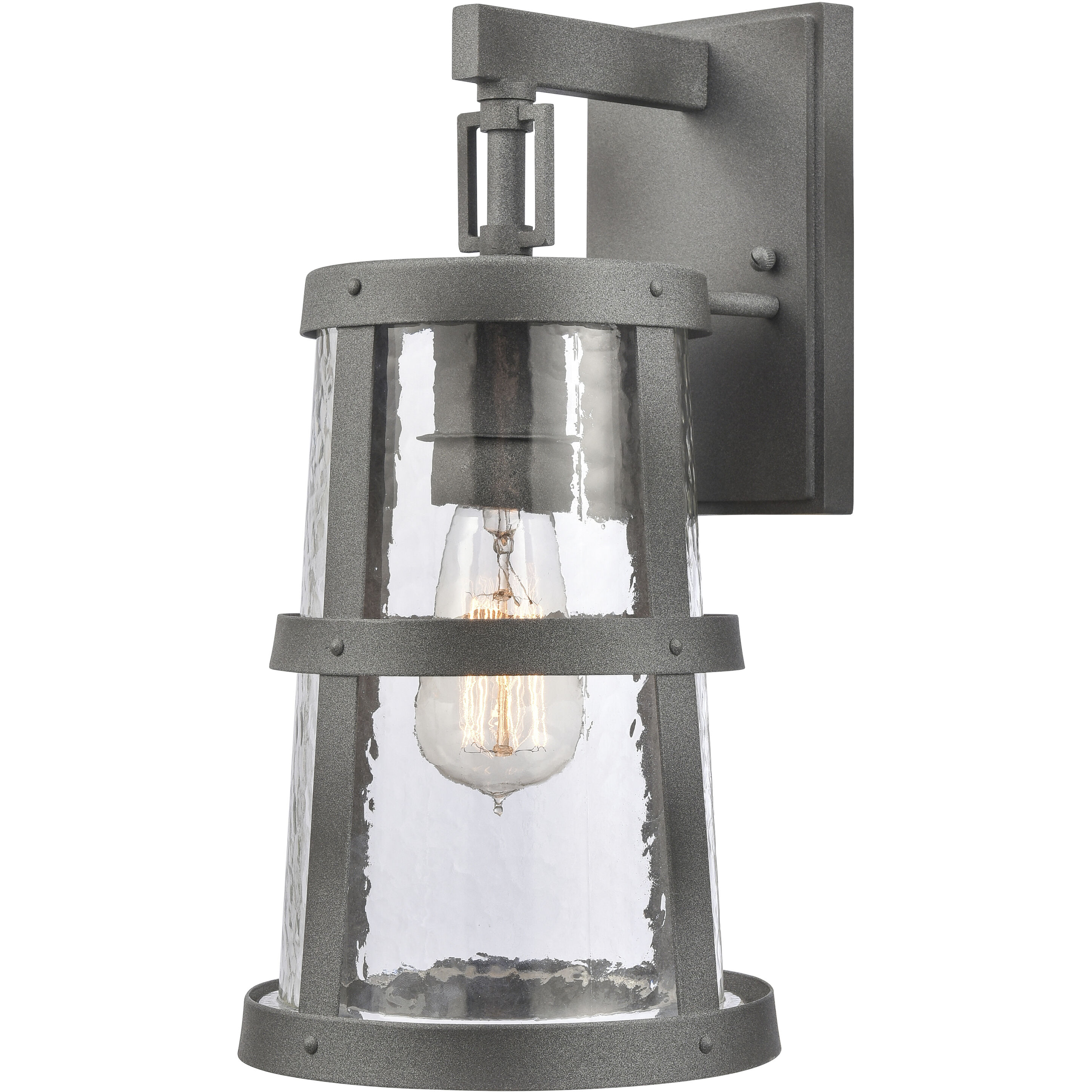 Dakota 1 Light 14 inch Distressed Zinc Outdoor Wall Sconce