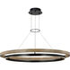 Sean Lavin Grace LED 48 inch MATTE BLACK/WEATHERED OAK WOOD Chandelier Ceiling Light, Integrated LED