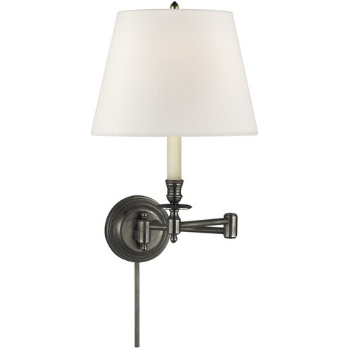 Candle Stick 19 inch 60.00 watt Bronze Swing Arm Wall Light in Linen