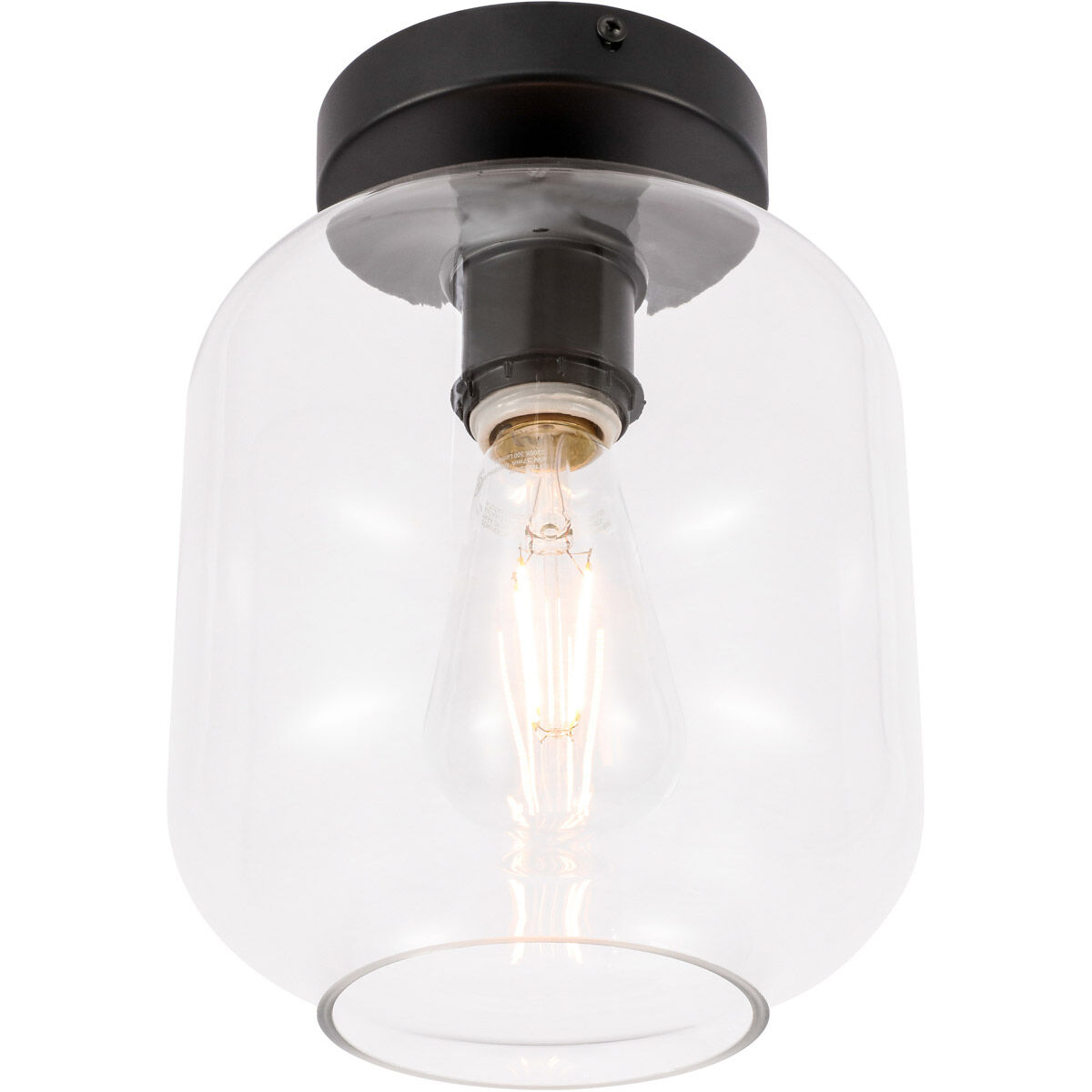 Collier 1 Light 7 inch Black Flush Mount Ceiling Light