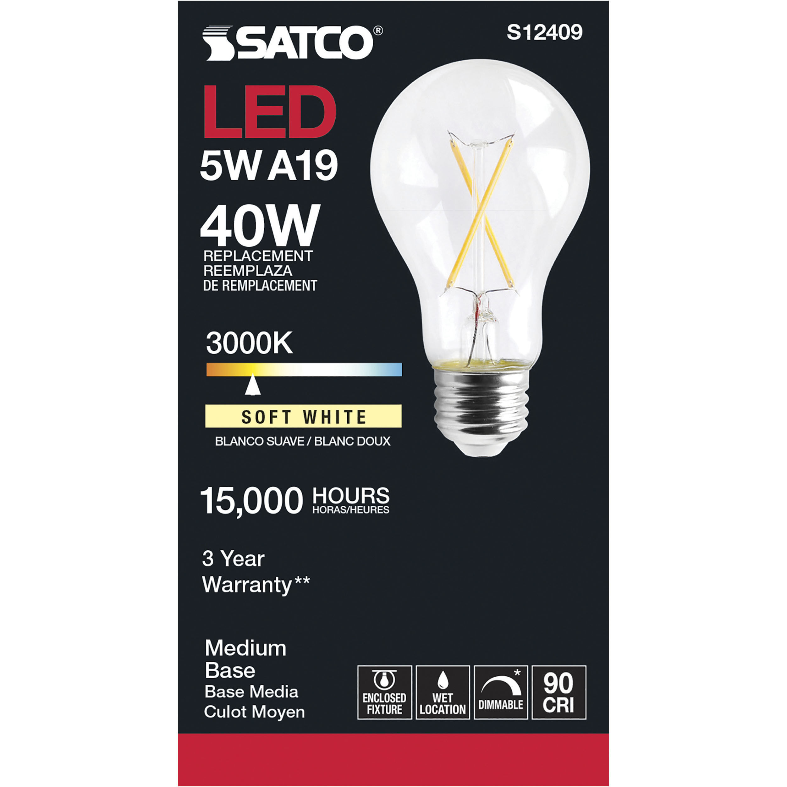 Lumos LED Medium 5.00 watt 120 3000K Light Bulb