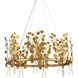 Golden Eucalyptus 8 Light 38 inch Contemporary Gold Leaf Chandelier Ceiling Light, Aviva Stanoff Collection