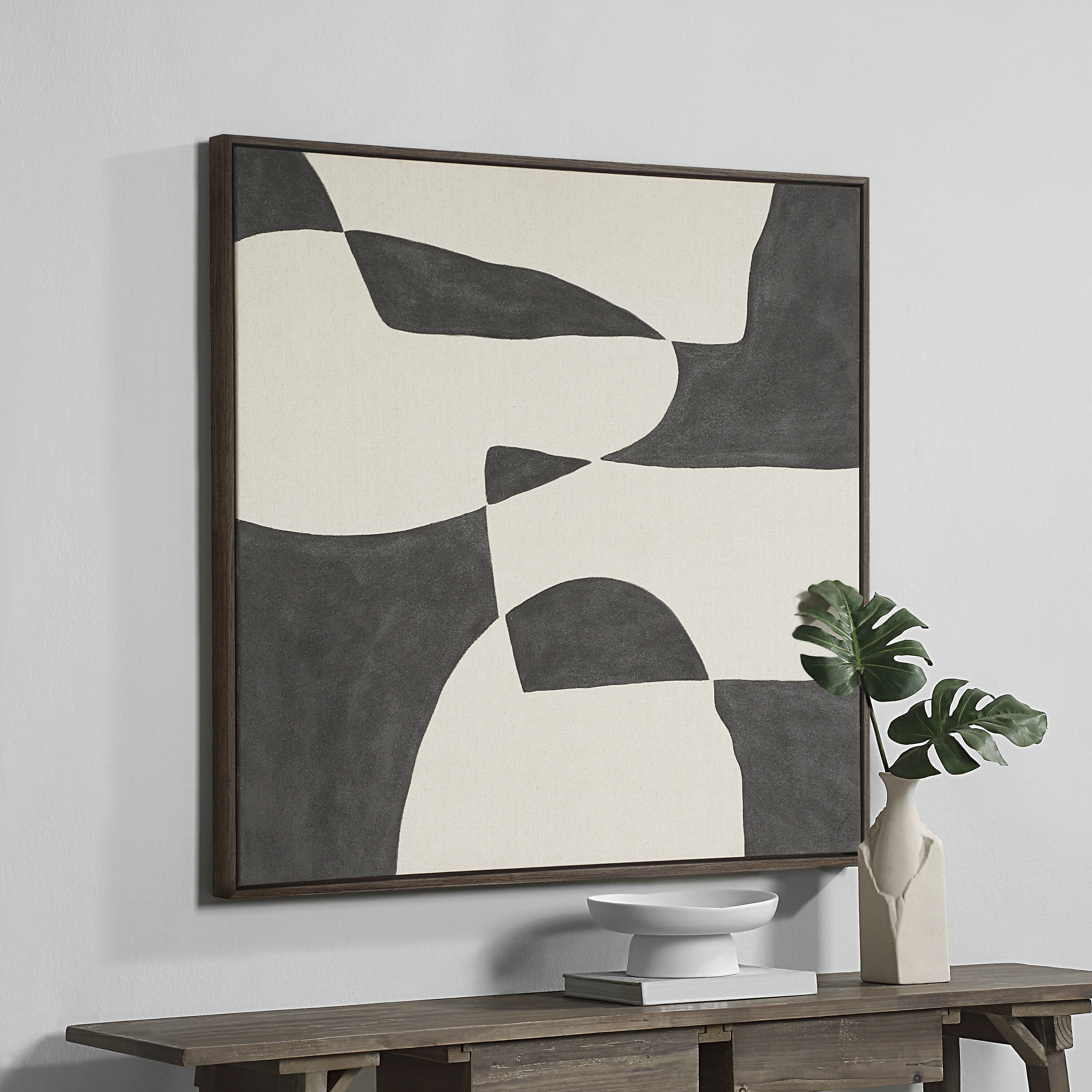 Altino Beige and Brown Canvas Art