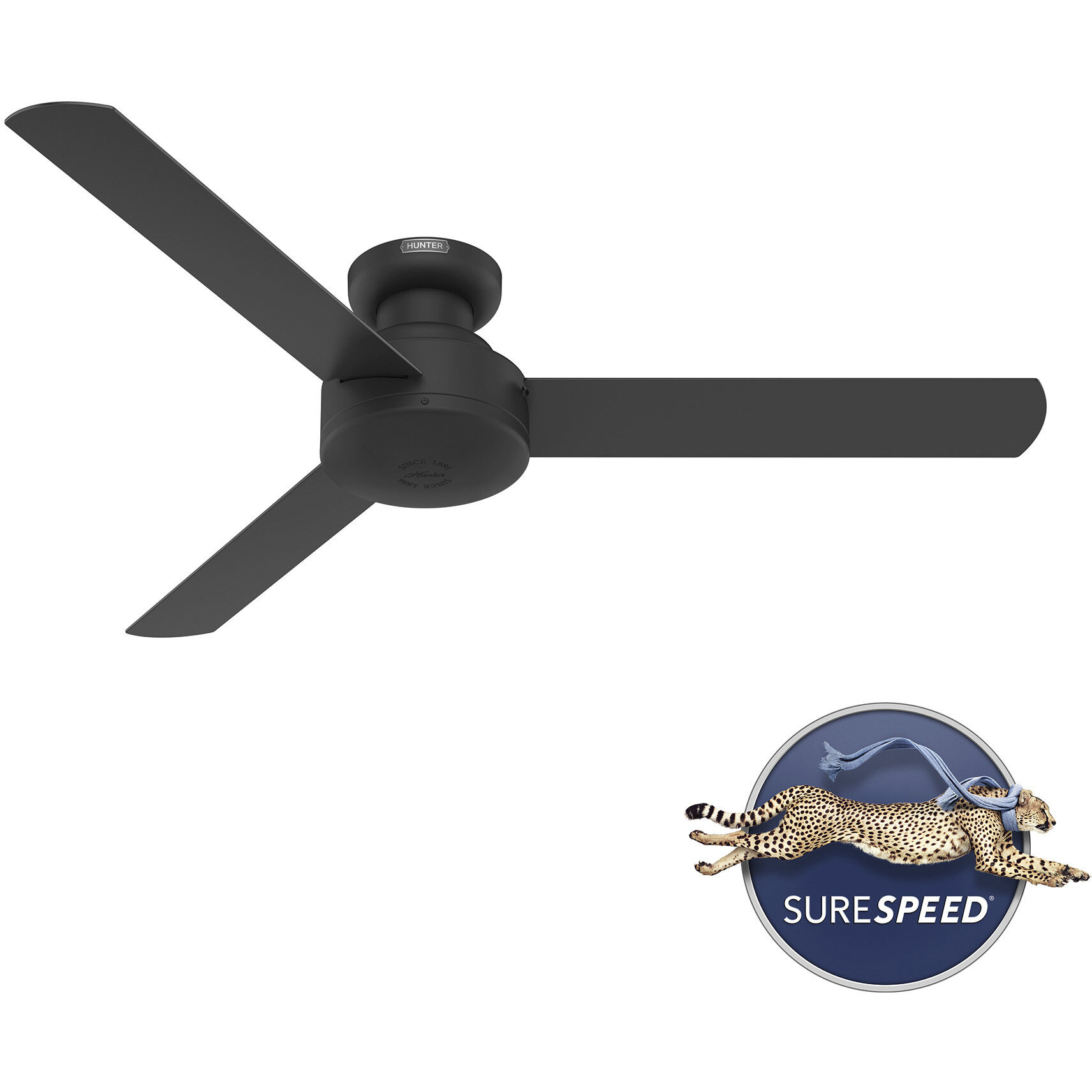 Presto 52 inch Matte Black Ceiling Fan