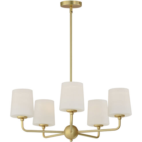 Bristol 5 Light 27 inch Satin Brass Single-Tier Chandelier Ceiling Light