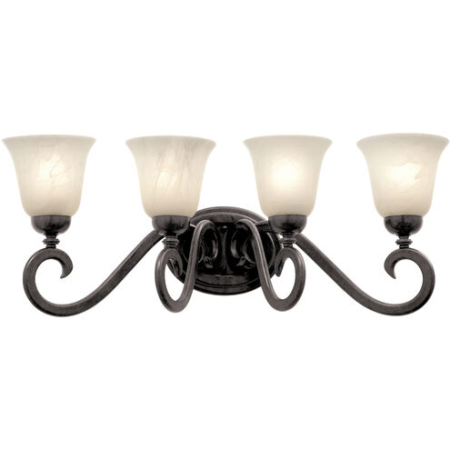 Santa Barbara 4 Light 27 inch Tortoise Shell Bath Light Wall Light in White Alabaster (1219)
