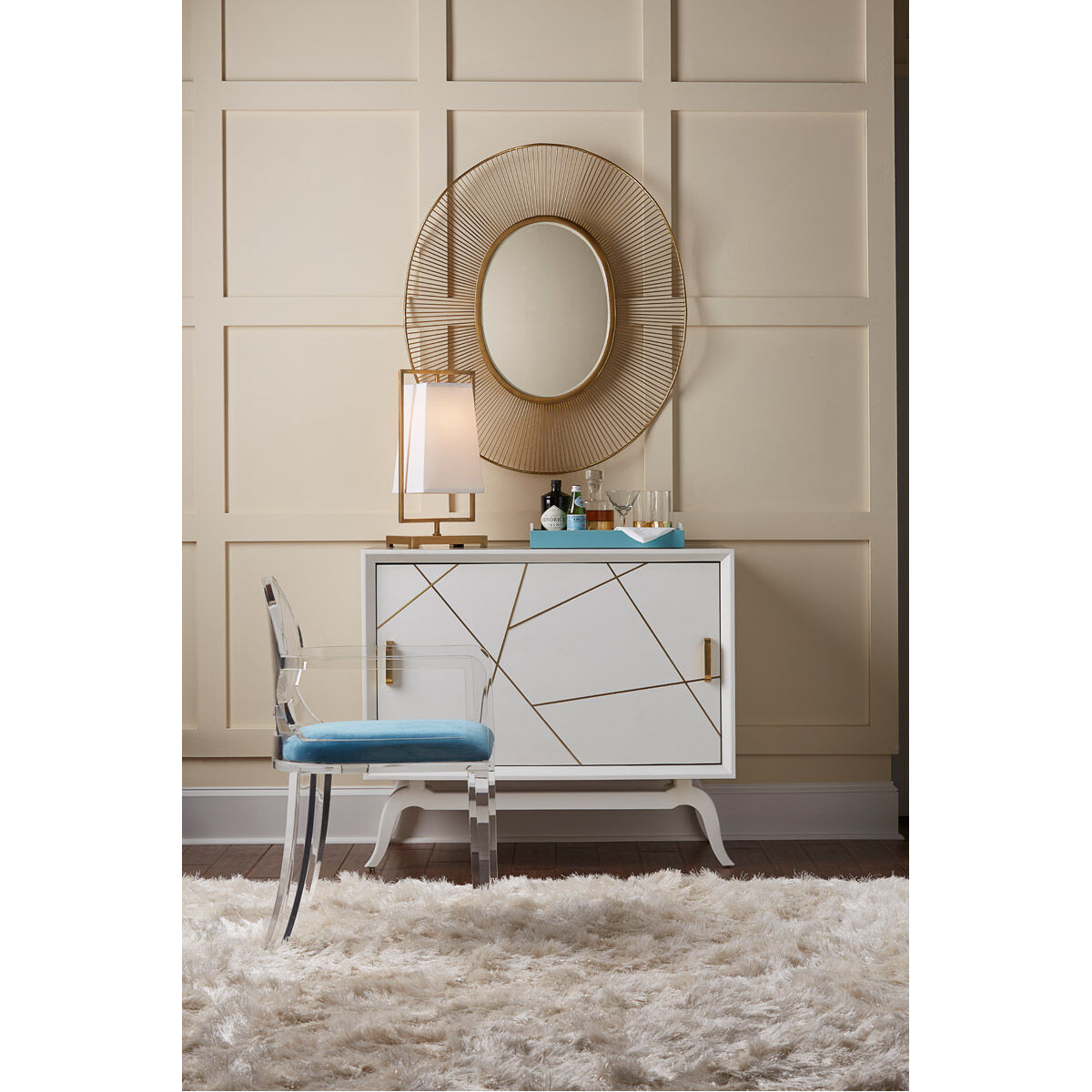 Wildwood White/Yarmouth Blue/Polished Cabinet