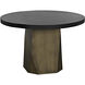 Eiger 47 X 47 inch Matte Black and Aged Brass Dining Table