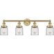 Bell 4 Light 33.5 inch Brushed Brass Bath Vanity Light Wall Light in Clear Glass, Small