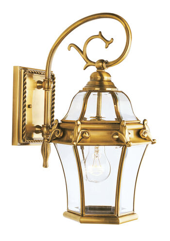 Livex Fleur de Lis 1 Light Outdoor Wall Lantern in Flemish Brass 2620-22