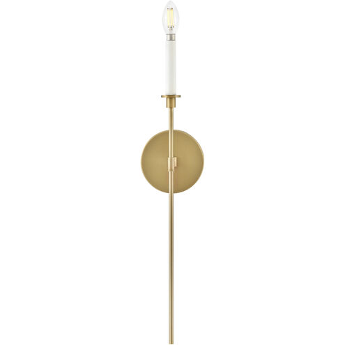 Hux 1 Light 5.25 inch Lacquered Brass with Warm White Sconce Wall Light