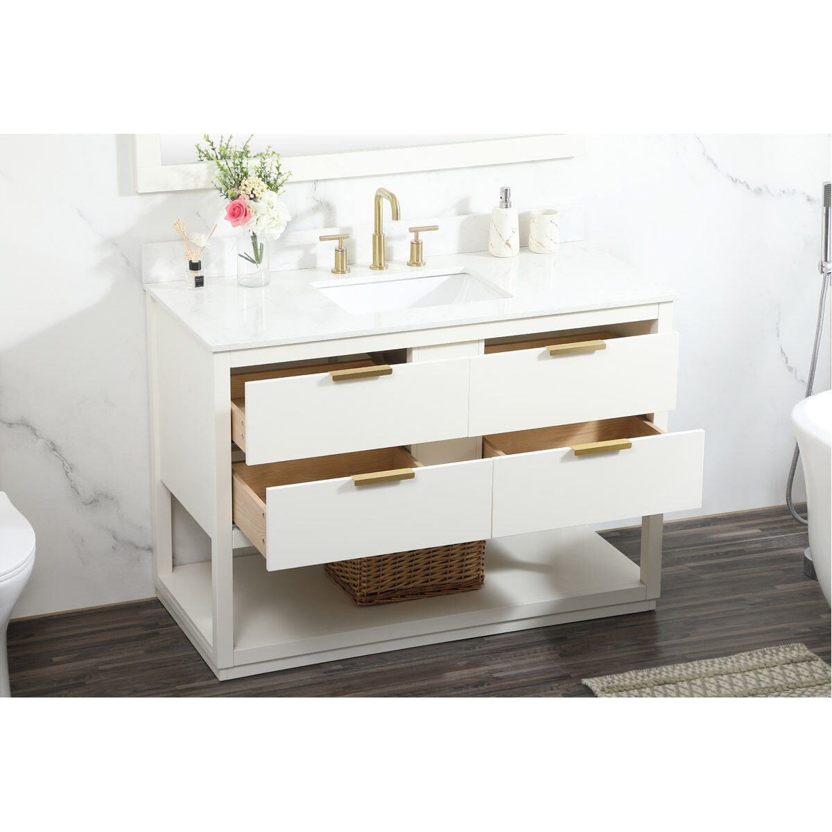 Larkin 48 X 22 X 34 inch White Vanity Sink Set