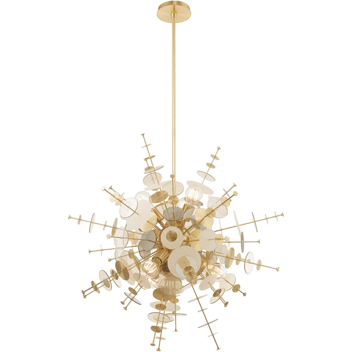 Circulo 6 Light 30 inch Satin Brass Pendant Chandelier Ceiling Light