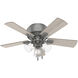 Crestfield 42 inch Matte Silver with Light Gray Oak/Warm Grey Oak Blades Ceiling Fan