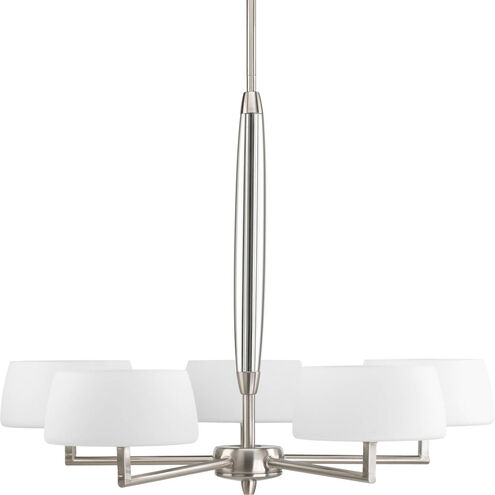 Divot 5 Light 26 inch Brushed Nickel Chandelier Ceiling Light