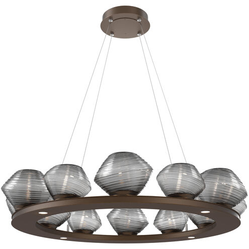 Mesa LED Flat Bronze Chandelier Ceiling Light, Ring