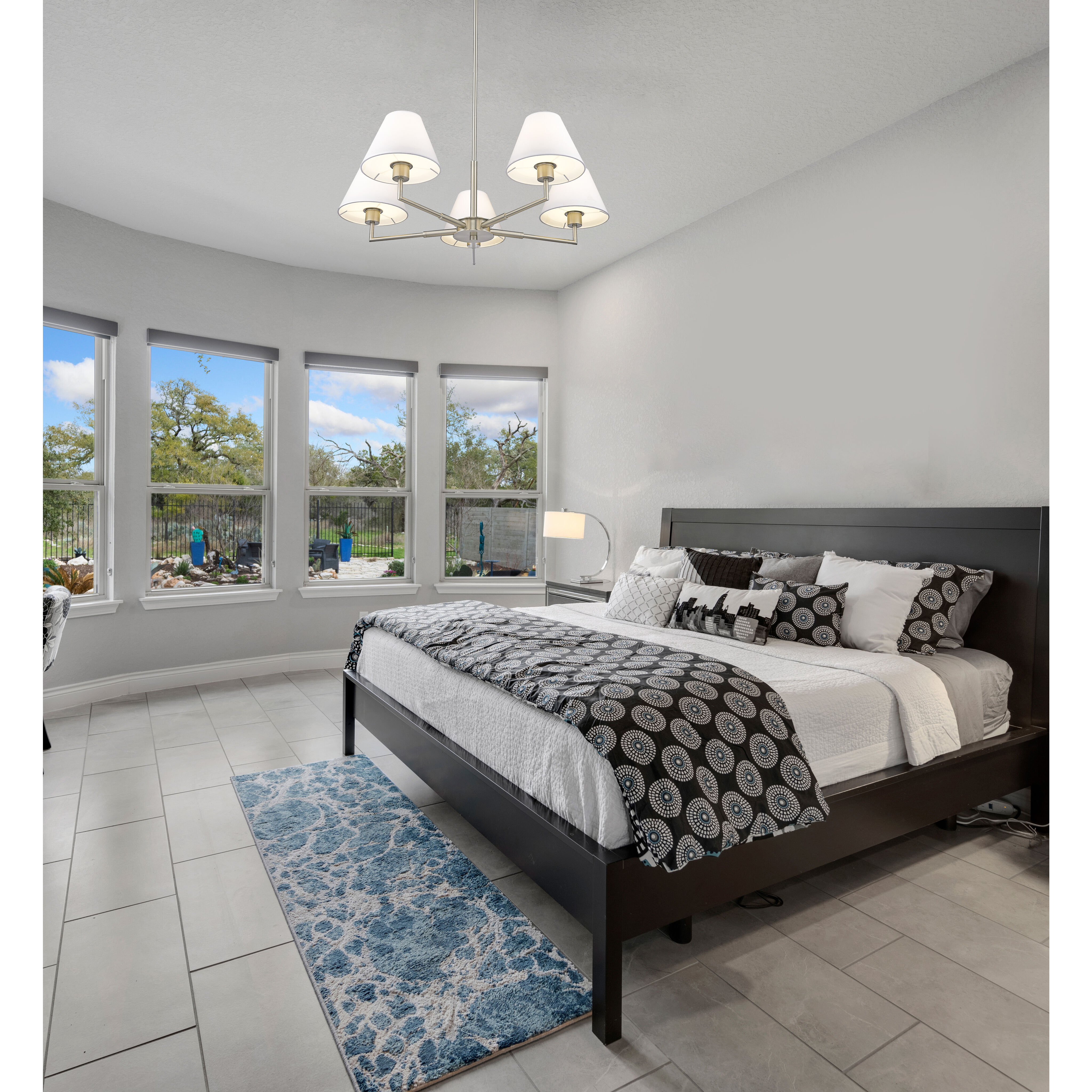 Leila 5 Light 34 inch Brushed Nickel Chandelier Ceiling Light