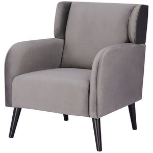 Valvet Grey and Black Single Sofa