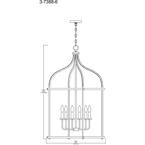 Brookstone 6 Light 26 inch Matte Black Pendant Ceiling Light