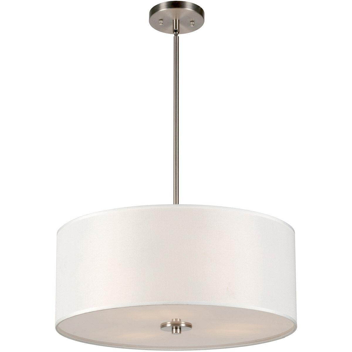Betty 3 Light 20 inch Brushed Nickel Drum Pendant Ceiling Light