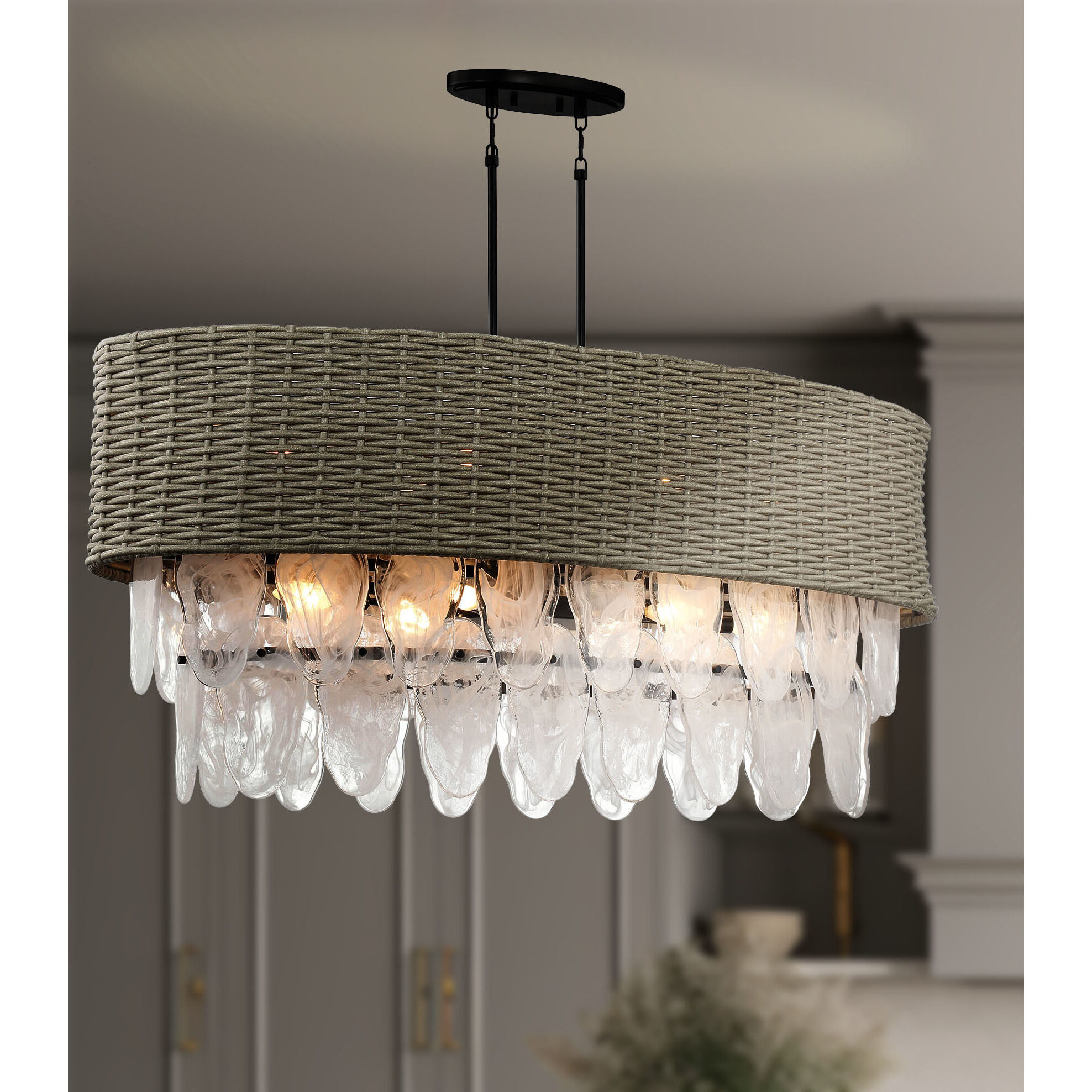 Breakers Isle 12 Light 48 inch Coal Island Light Ceiling Light