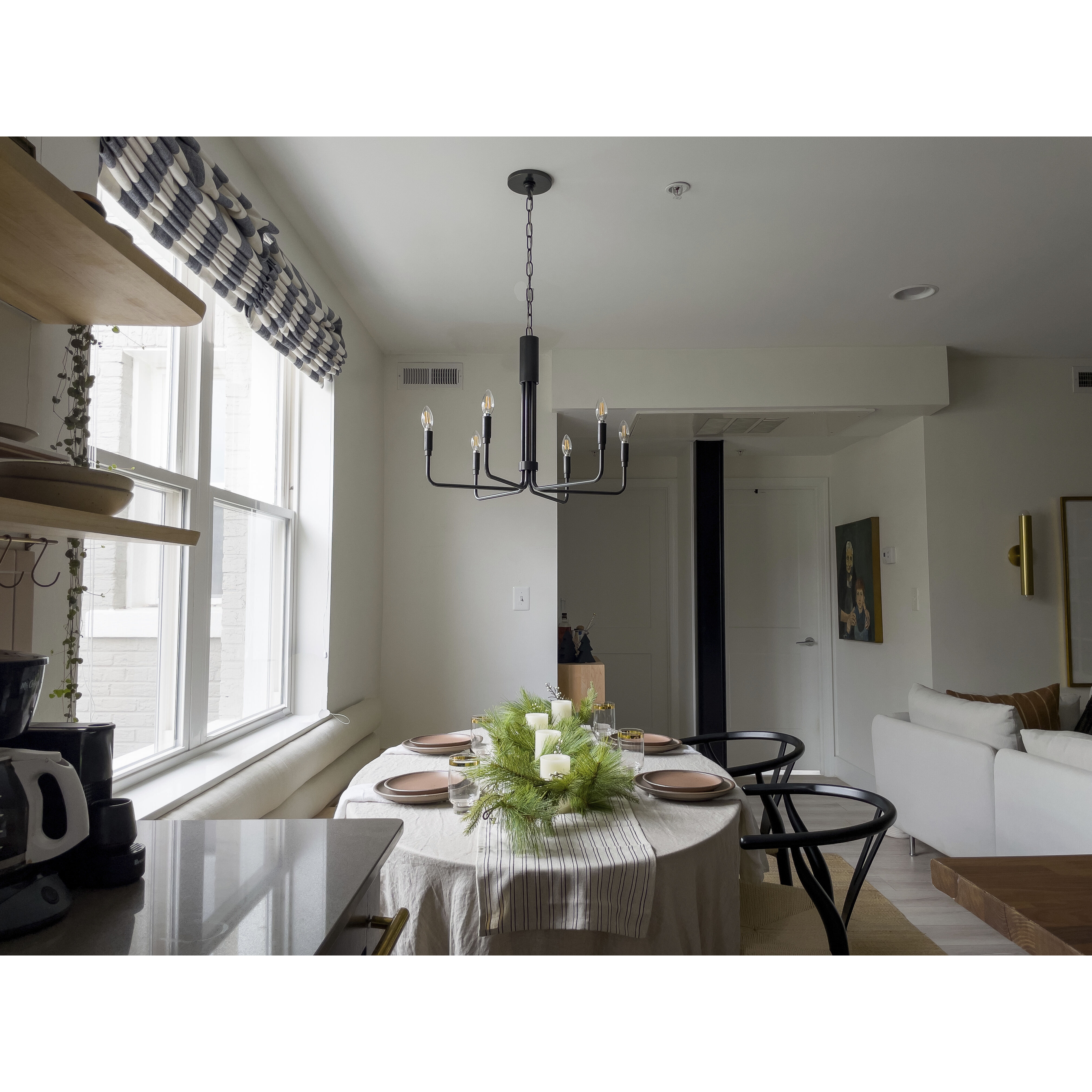 Brigitte 6 Light 25 inch Old Bronze Pendant Ceiling Light