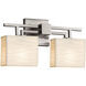 Porcelina 2 Light 16 inch Brushed Nickel Bath Bar Wall Light in Waves, Incandescent, Rectangle