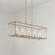 Crosby 5 Light 10 inch Brushed Nickel Chandelier Linear Ceiling Light, Single