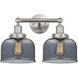 Bell 2 Light 15.5 inch Brushed Satin Nickel Bath Vanity Light Wall Light