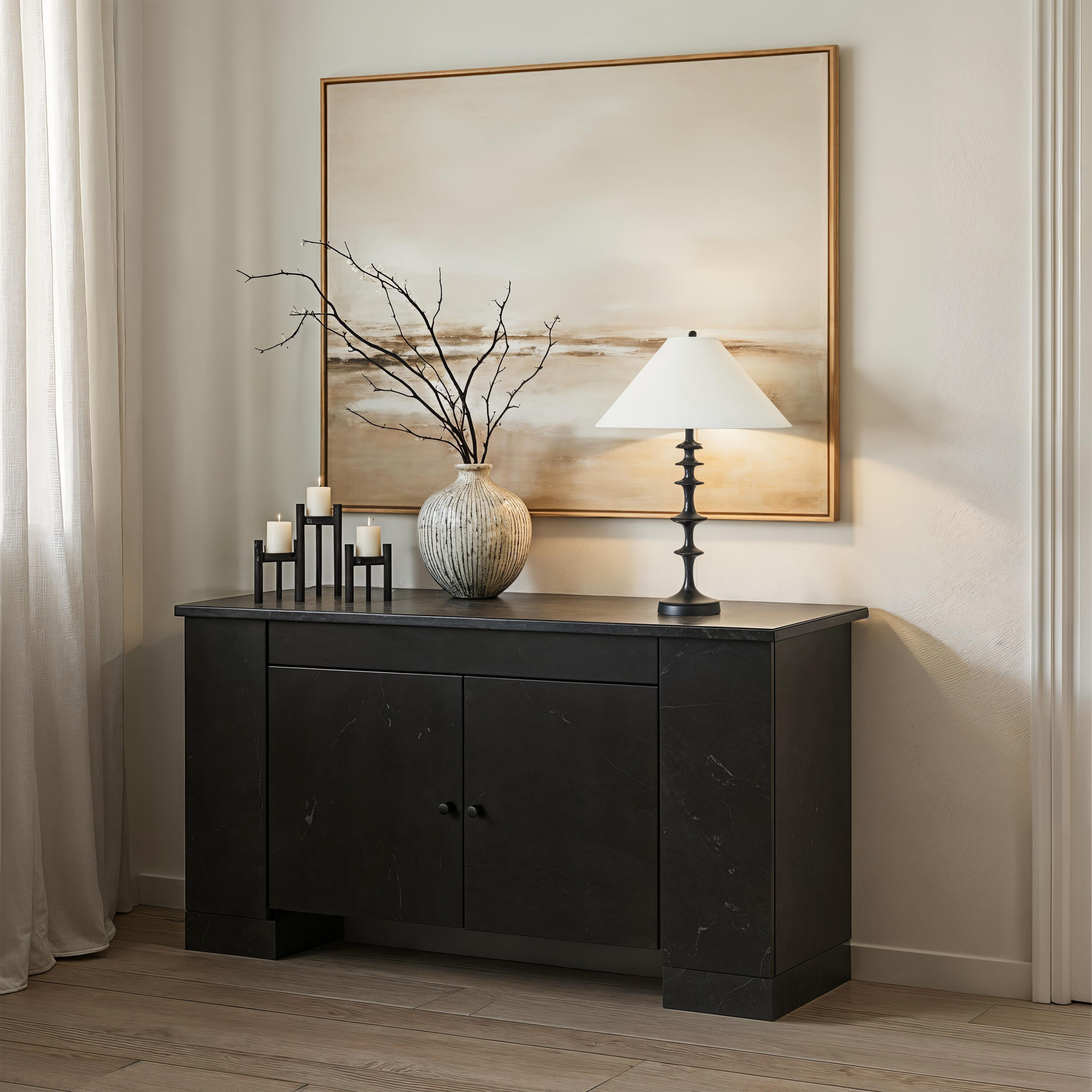 Petrus 26 inch Matte Black Table Lamp Portable Light