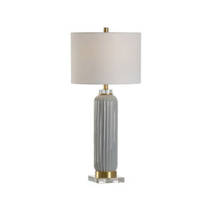 Town Square 100.00 watt Gray Glaze/Antique Brass/Clear Table Lamp Portable Light
