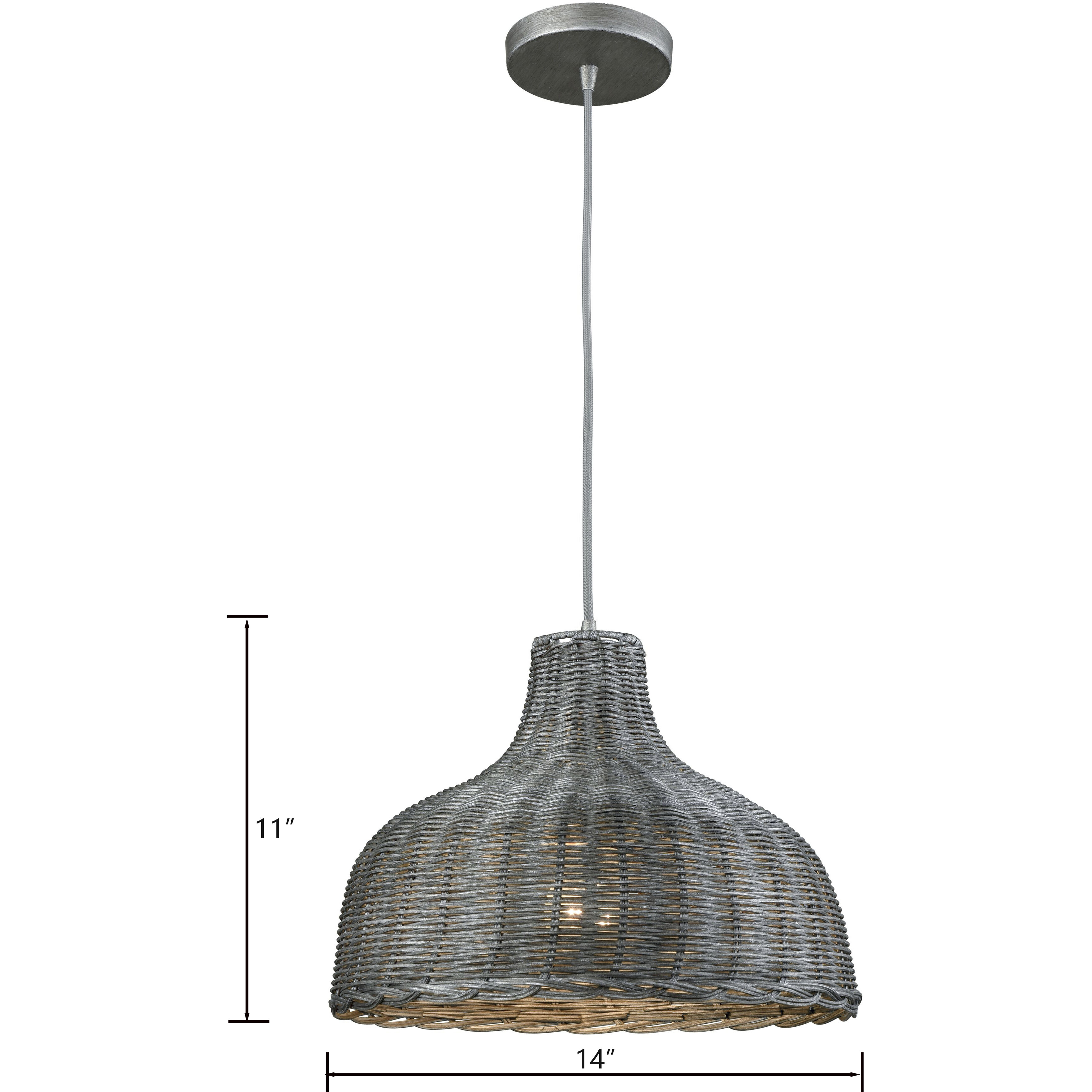 Pleasant Fields 1 Light 14 inch Weathered Gray with Graphite Pendant Ceiling Light