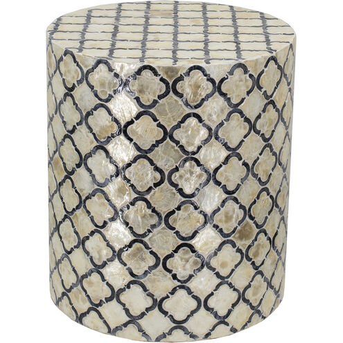 Anita 15.7 inch Black and Cream Stool