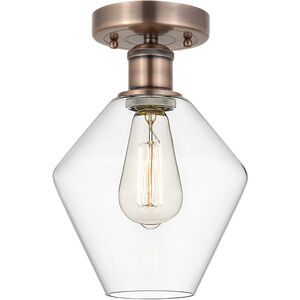 Cindyrella 1 Light 8 inch Antique Copper Semi-Flush Mount Ceiling Light