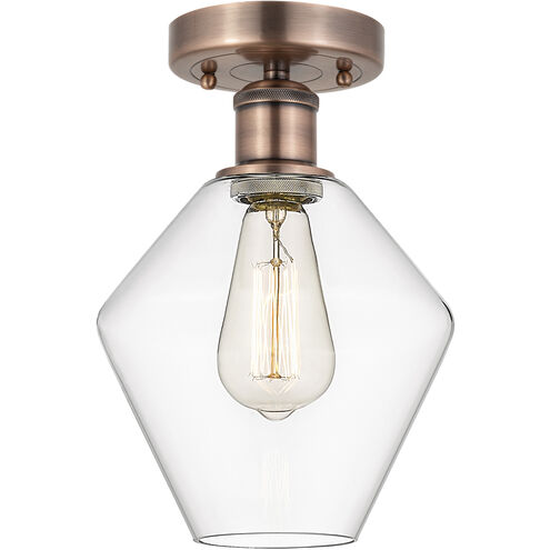 Cindyrella 1 Light 8 inch Antique Copper Semi-Flush Mount Ceiling Light