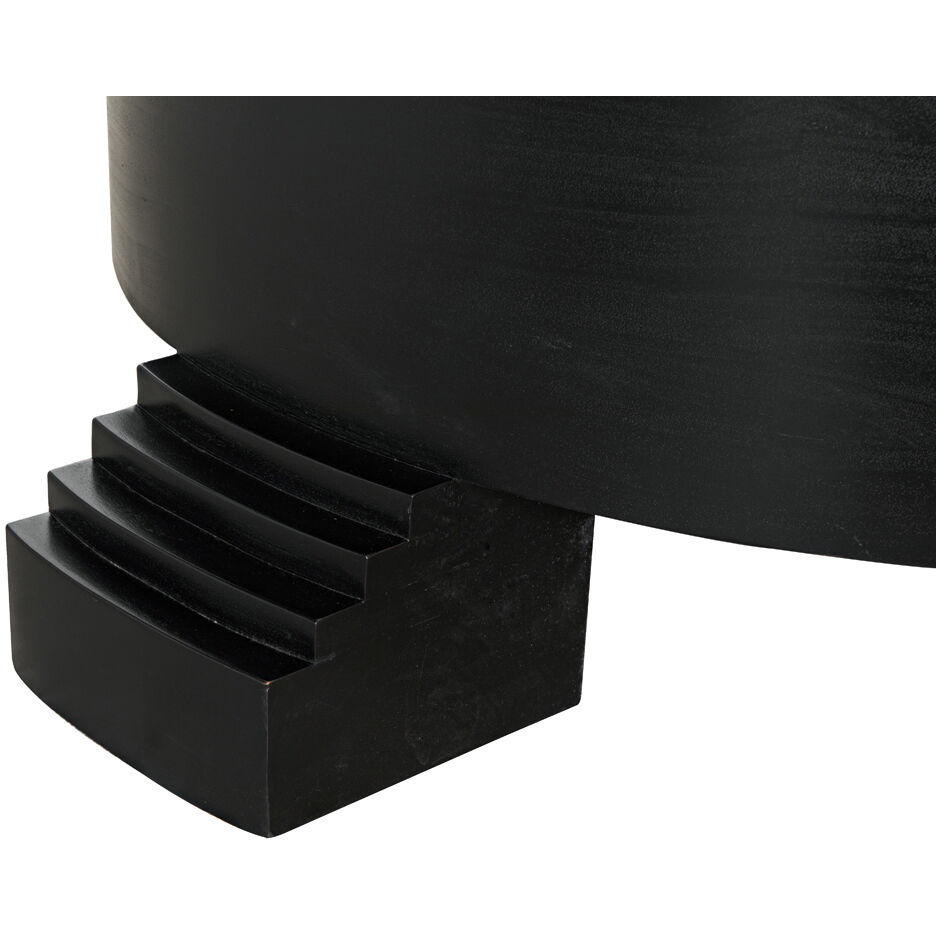 Tambour 44 X 44 inch Hand Rubbed Black with Veneer Top Coffee Table