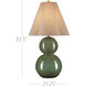 Kindred 33.5 inch 150 watt Green Table Lamp Portable Light