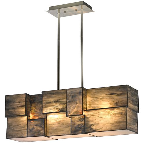 Cubist 4 Light 8 inch Brushed Nickel Chandelier Ceiling Light in Incandescent