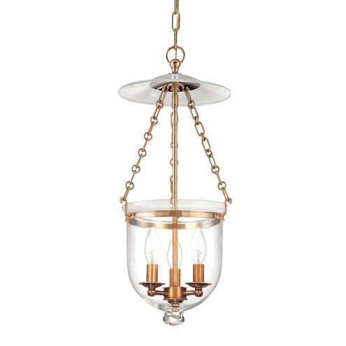 Hampton 3 Light 10.25 inch Aged Brass Pendant Ceiling Light in C1