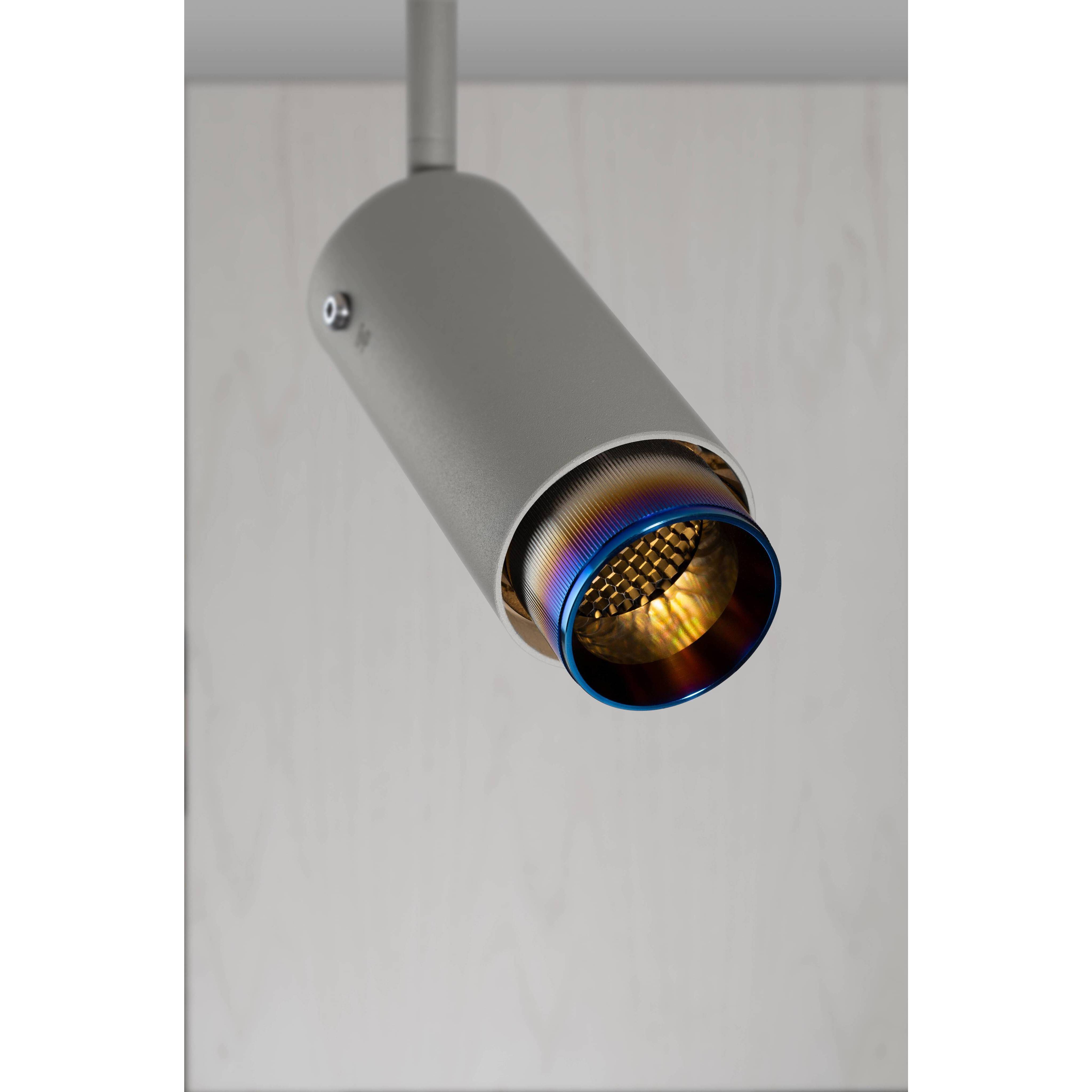 Exhaust Spot 1 Light 110-120 Stone / Burnt Steel Spotlight Ceiling Light